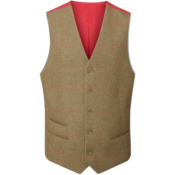 Alan Paine Hommes Combrook Tweed Shooting Field Gilet COMGLBW - Hawthorn